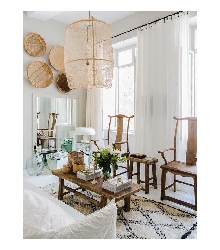 Lámpara Z1 Black Sisal Net Tea Dyed