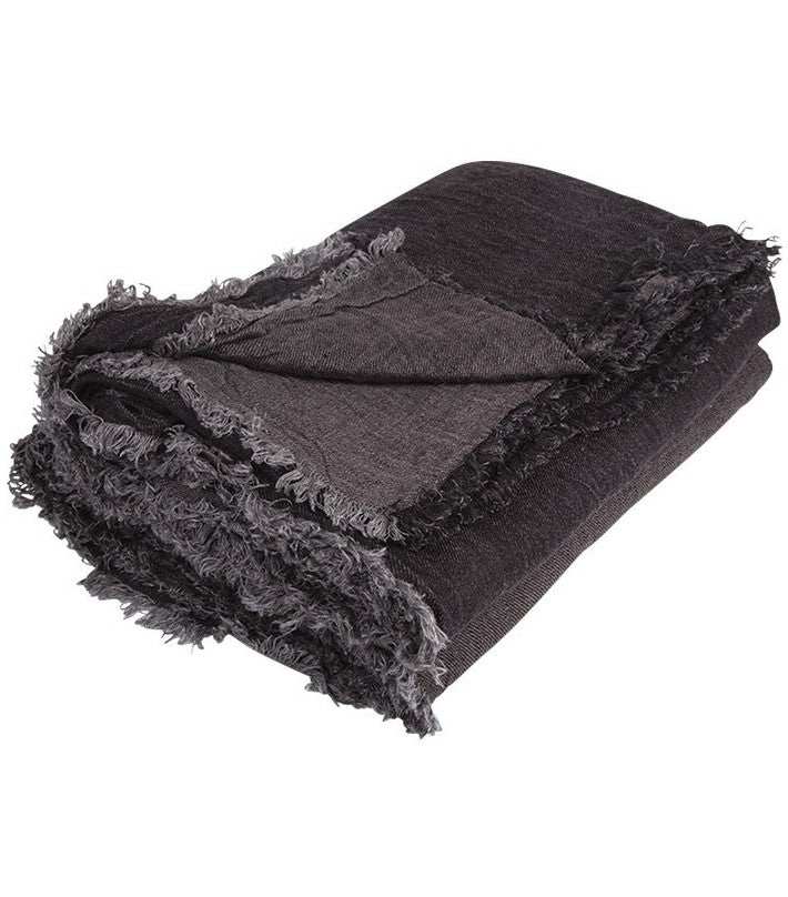 Plaid Vive Versa Lino Lavado Arrugado Charbon / Anthracite