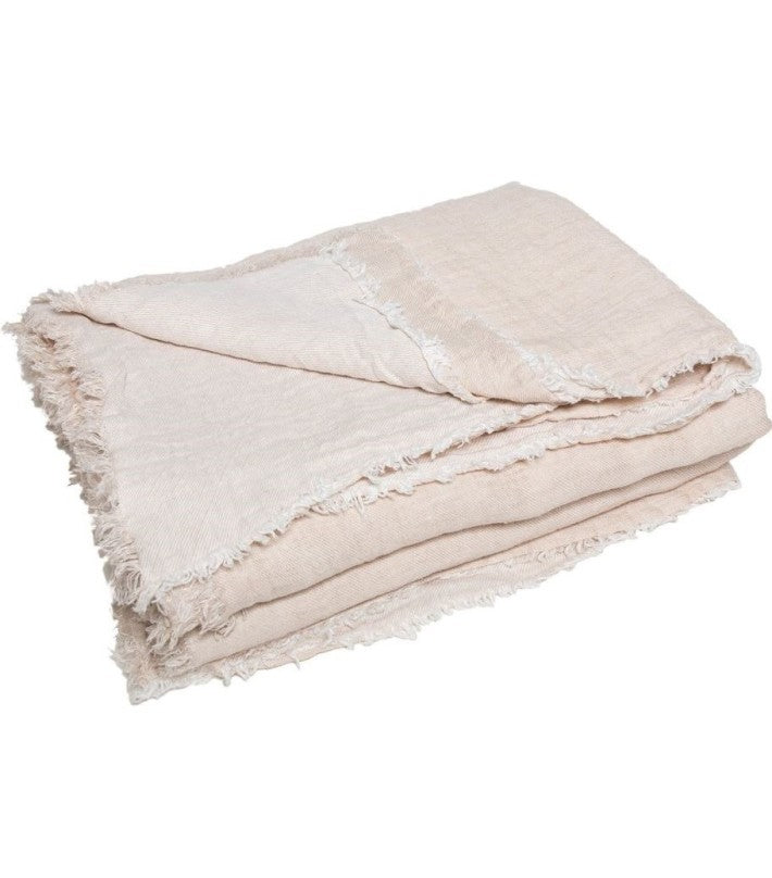 Plaid Vive Versa Lino Lavado Arrugado Creme / Givre