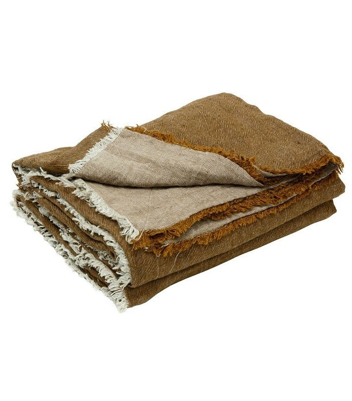 Plaid Vive Versa Lino Lavado Arrugado Havane / Givre