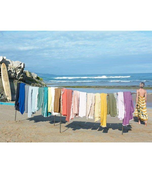 Plaid Vive Versa Lino Lavado Arrugado Aqua / Givre