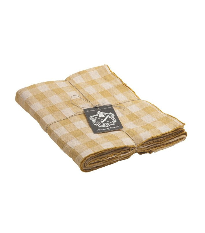 Mantel Bourdon Vintage Vichy - Paille