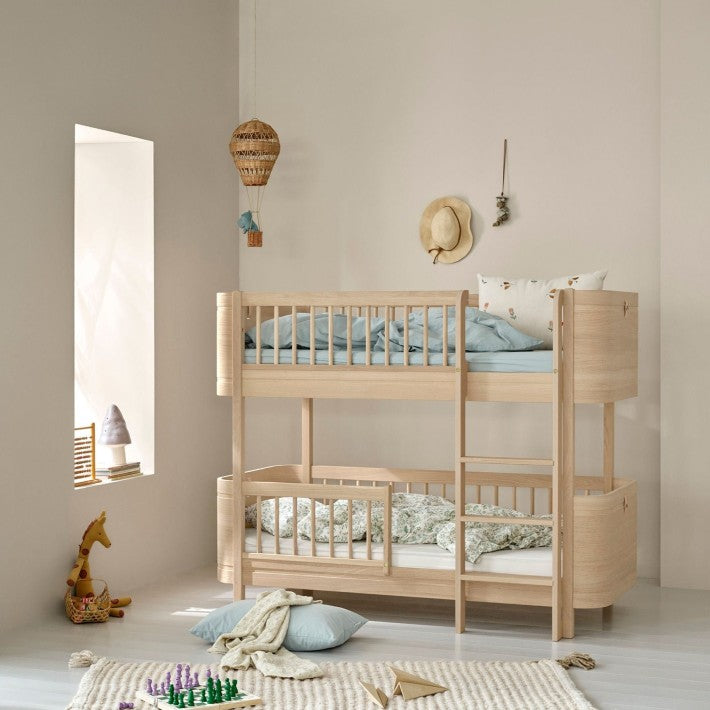 Wood Mini + Low Bunk Bed Roble Natural