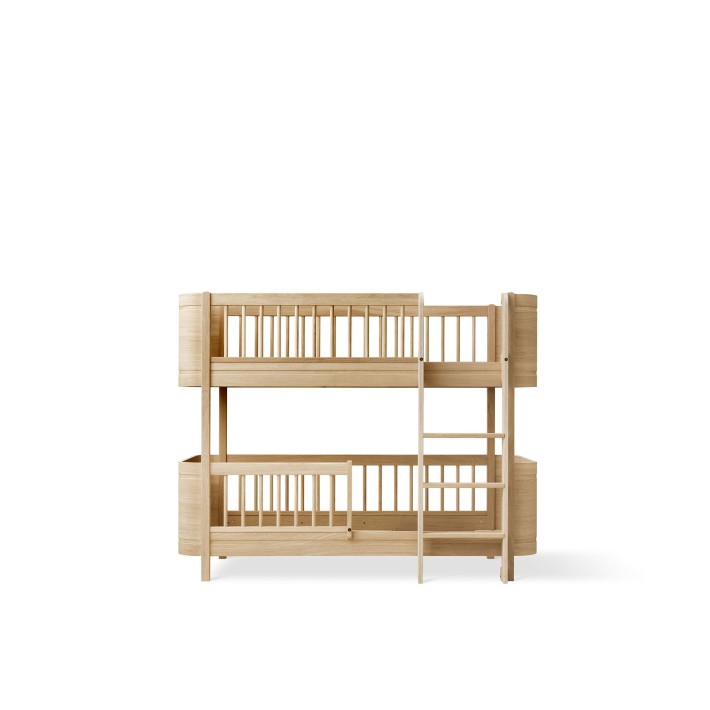 Wood Mini + Low Bunk Bed Roble Natural