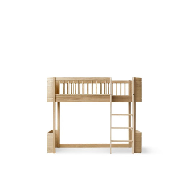 Wood Mini + Low Loft Bed Roble Natural