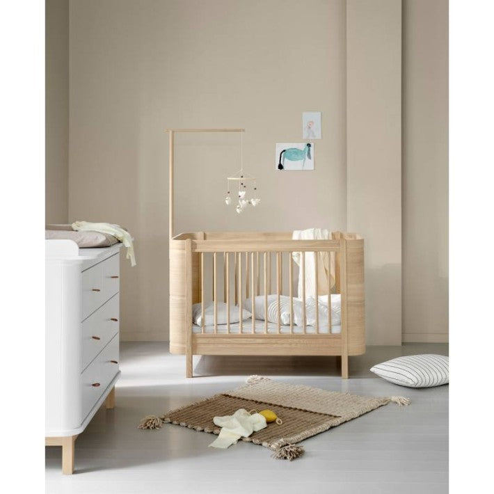 Cuna Wood Mini Roble Natural sin Junior Kit