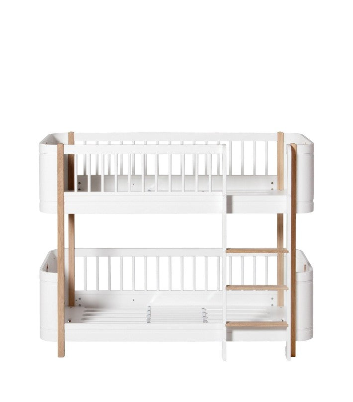 WOOD MINI+ LOW BUNK BED, WHITE/OAK
