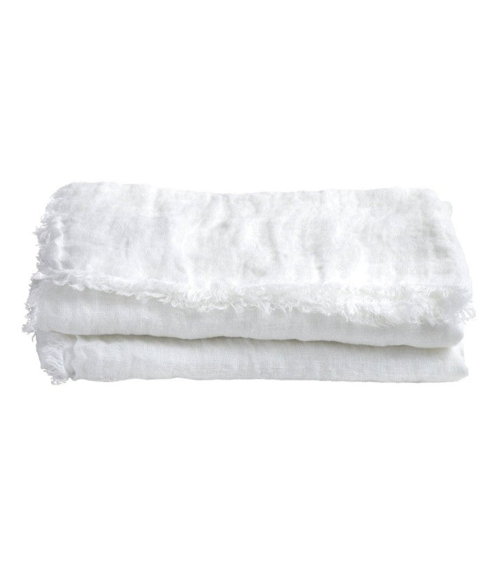 Plaid Vice Versa Gasa Lino Blanco