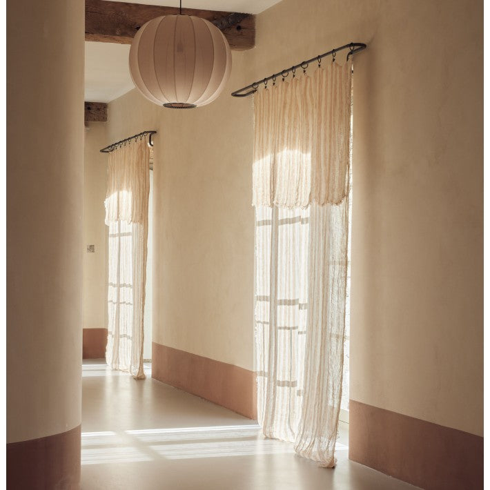 Plaid Vice Versa  Washed Linen Bayadere Pivoine