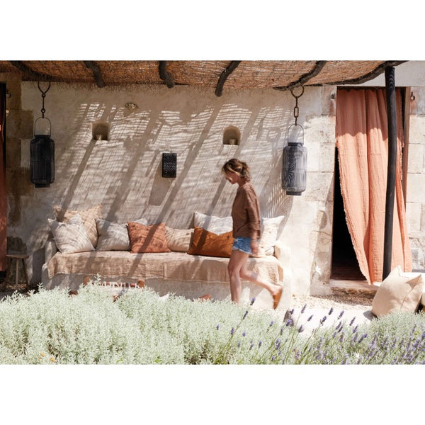 Vice Versa Plaid Washed Linen Crepe, Terracotta