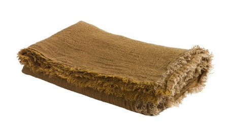 Vice Versa Plaid Washed Linen Crepe, Havane