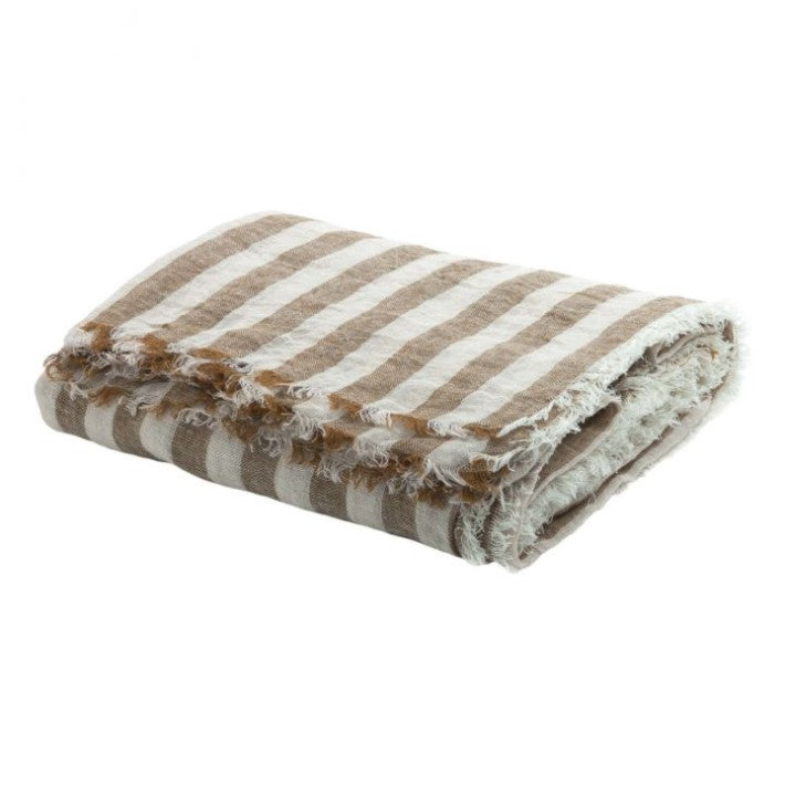 Plaid Vice Versa  Washed Linen Bayadere Havane