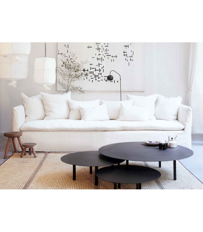 Sofá de Chenilla Blanco Boho 220