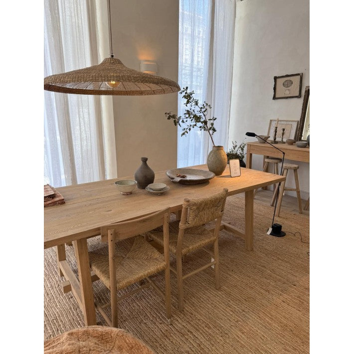 Suspensión eléctrica Linea con cable natural y roseta negra