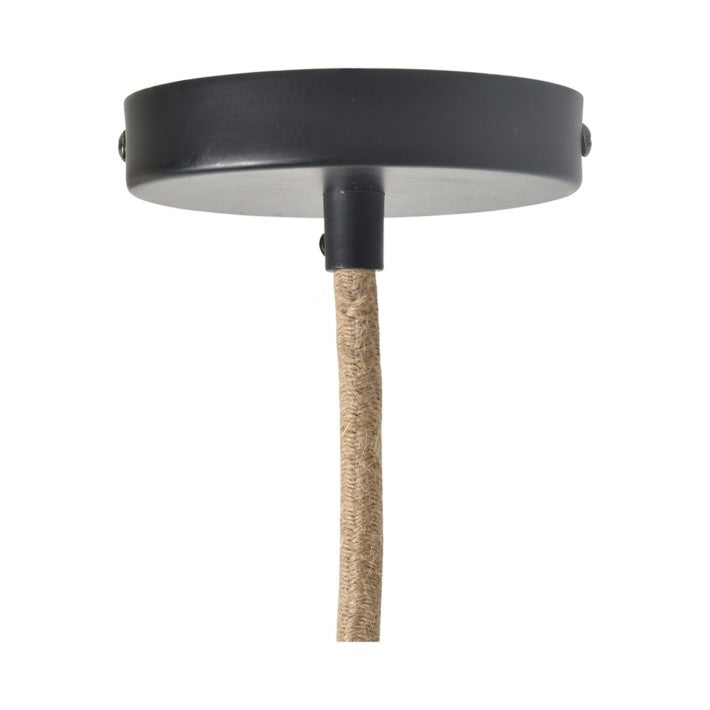 Suspensión eléctrica Linea con cable natural y roseta negra