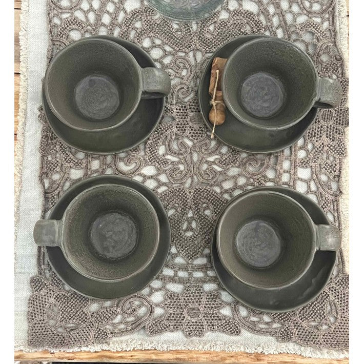 Taza con plato de cerámica Cala