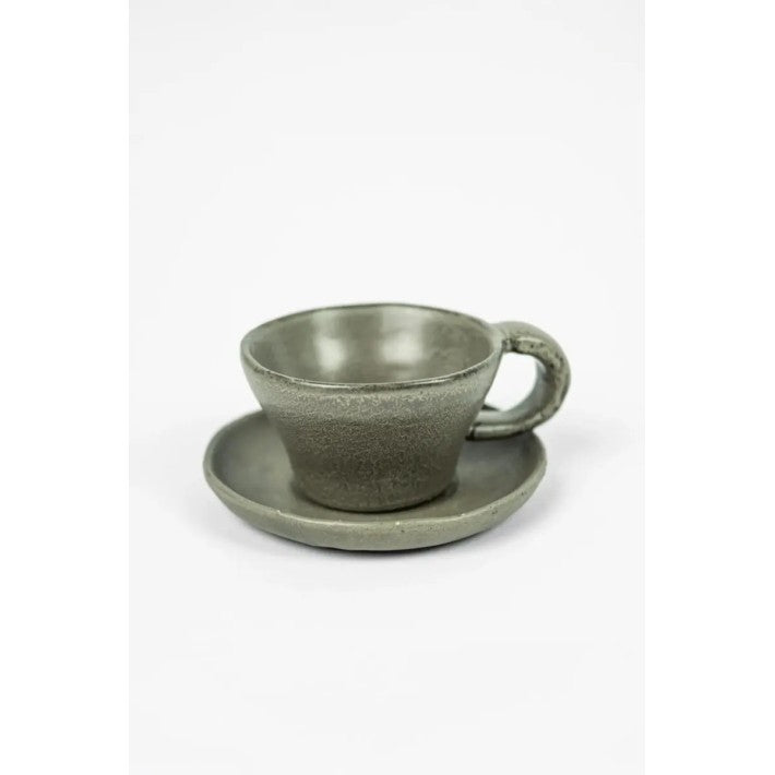 Taza con plato de cerámica Cala